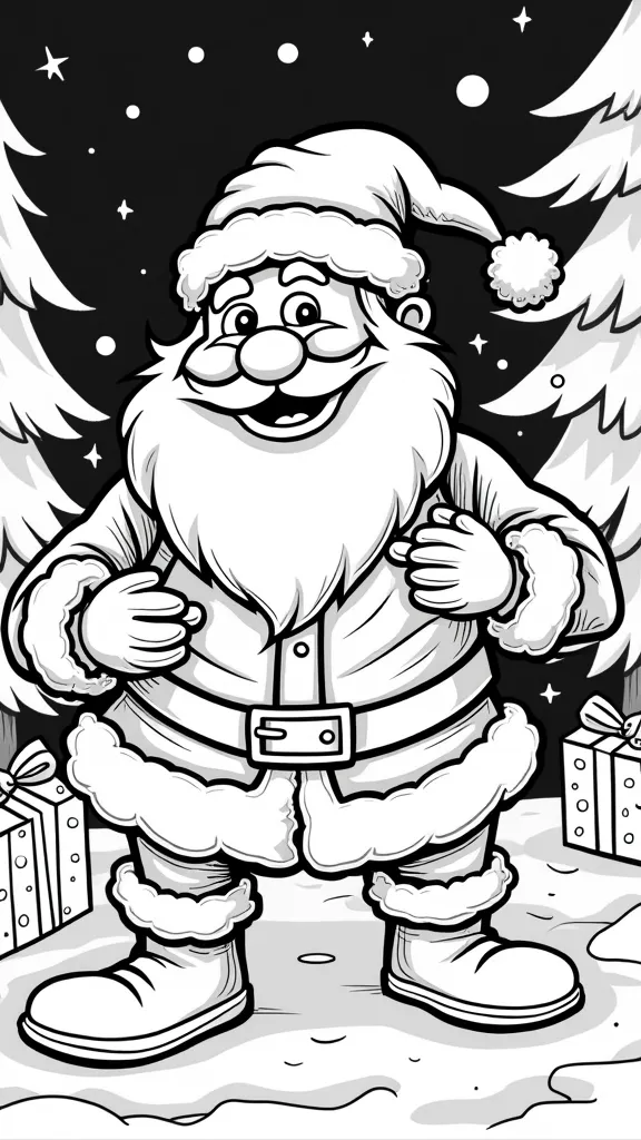 funny santa coloring pages